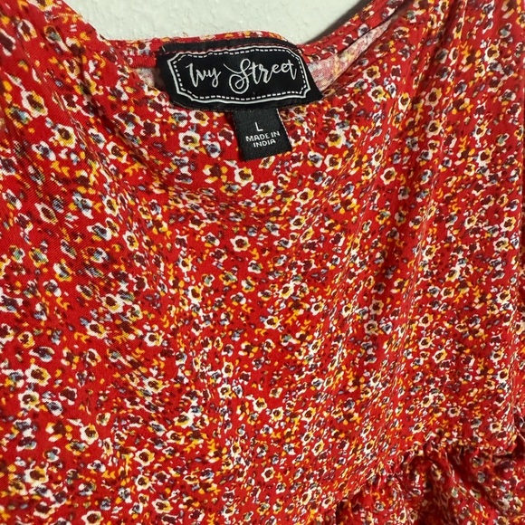 Chic Red Floral Maxi Dress - Picture 2 of 5